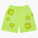 Denim Tears Mono Cotton Wreath Sweat Shorts Neon Green