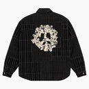 Denim Lágrimas Paz Patchwork Chaqueta acolchada Negro