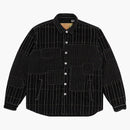 Denim Lágrimas Paz Patchwork Chaqueta acolchada Negro