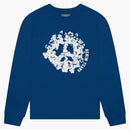 Lacrime in denim pace wreat maniche lunghe tè blu scuro