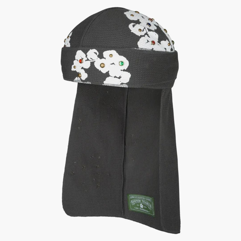 Džínové slzy drahokamu Cotton Wreat Durag Vintage Black