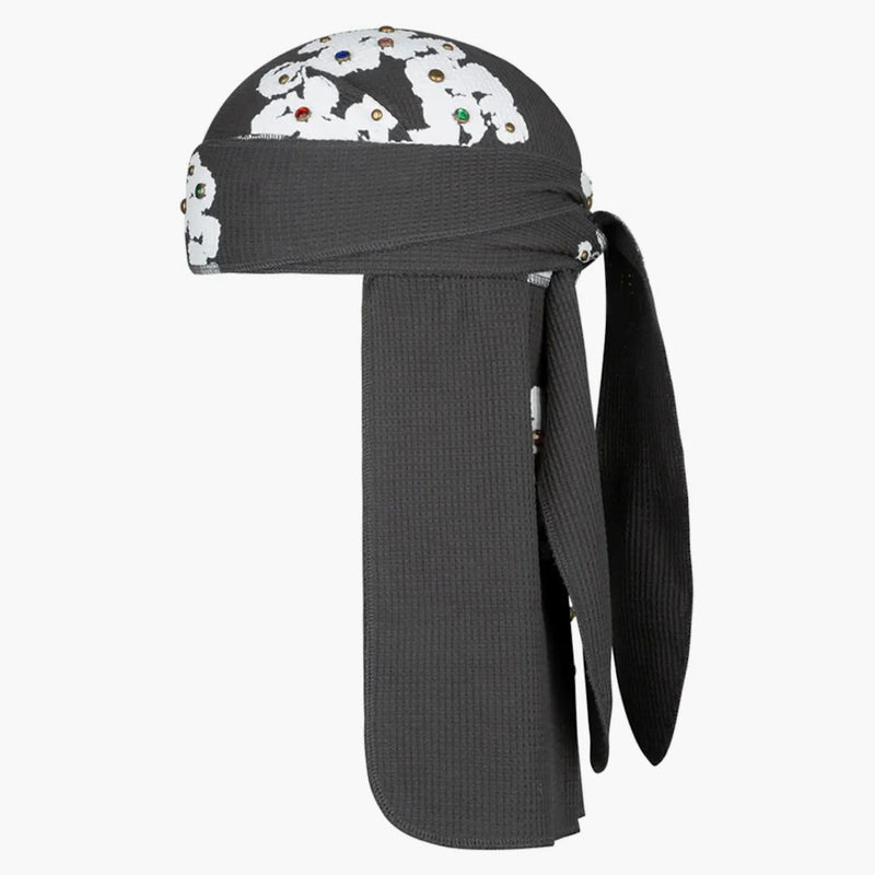 Džínové slzy drahokamu Cotton Wreat Durag Vintage Black