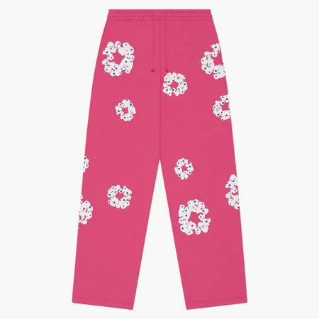 Denim Tears Rhinestone Cotton Wreath Sweatpants Pink
