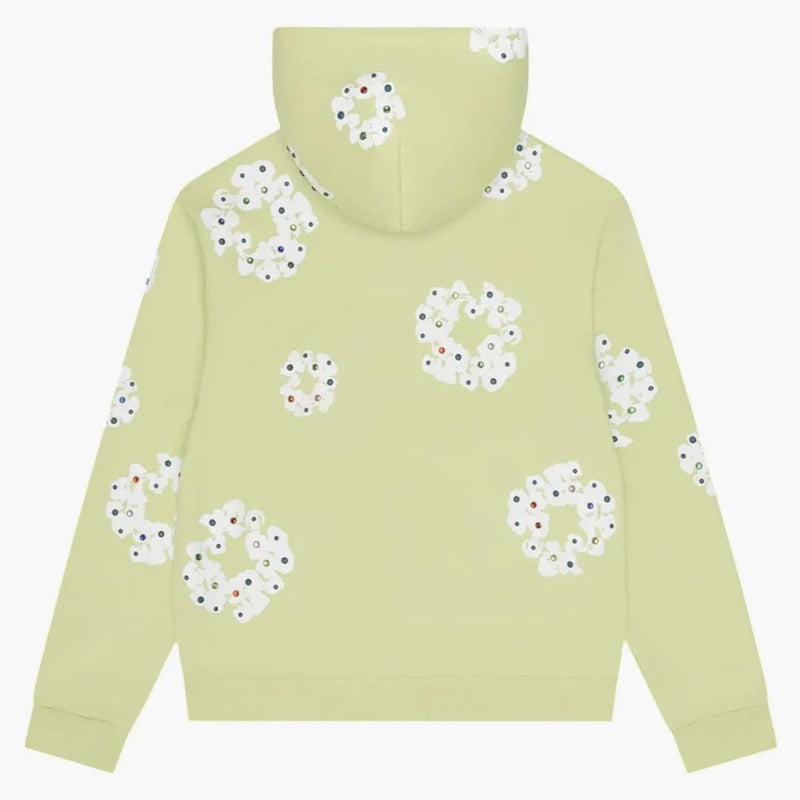 Denim Tears Rhinestone Cotton Wreath Zip Hoodie Mint