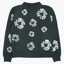 Denim Tears Rhinestone Wreath Half Zip Sweatshirt Black