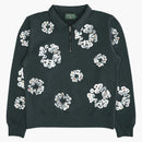 Denim Tears Rhinestone Wreath Half Zip Sweatshirt Black