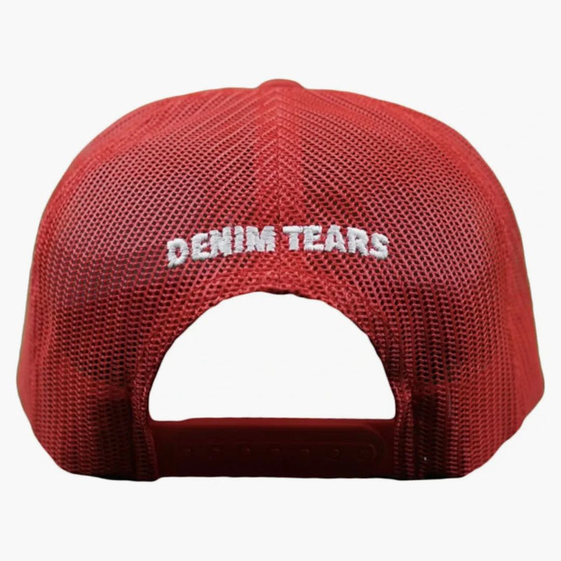 Denim slzy Svatý Mary Southern Man Trucker má červenou