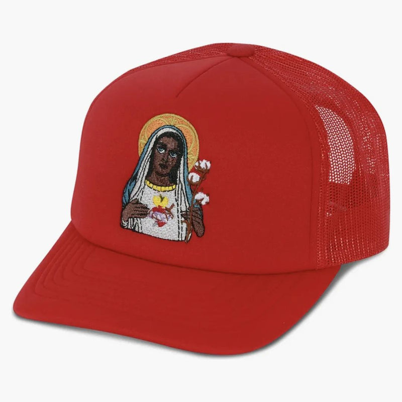 Denim slzy Svatý Mary Southern Man Trucker má červenou