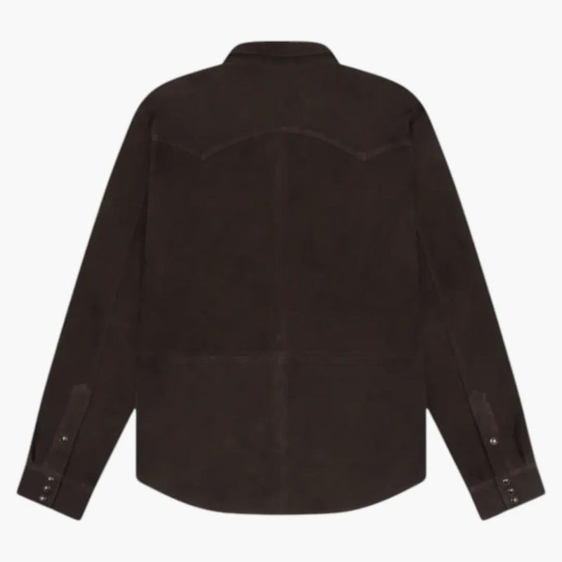 Denim Tears Suede Leather Western Shirt Coffee