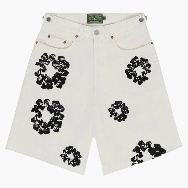 Denim rivar bomullen Wreat Jean Short White