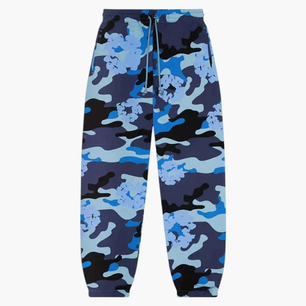 Denim rivar bomullskransen Sweatpant Blue Camo