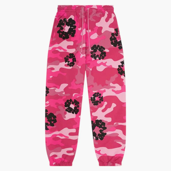 Džínovina slzy bavlněný věnec teplák růžový camo