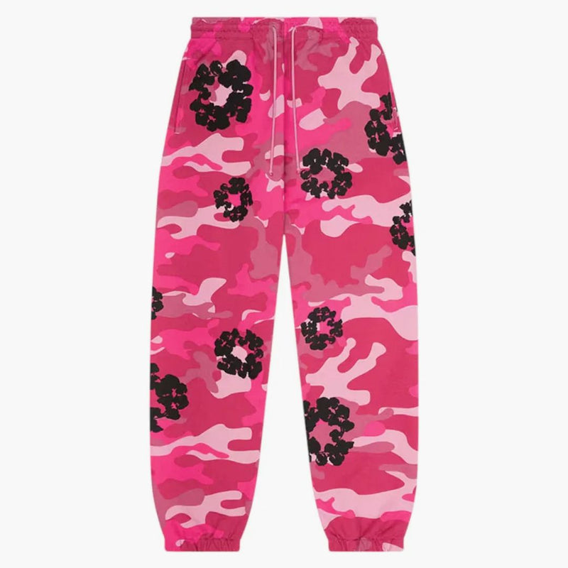 Džínovina slzy bavlněný věnec teplák růžový camo