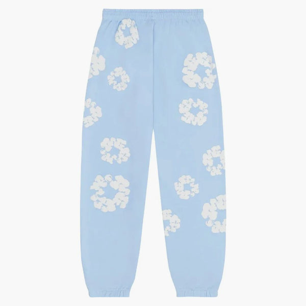 Denim rivar bomullskransen Sweatpants Powder Blue