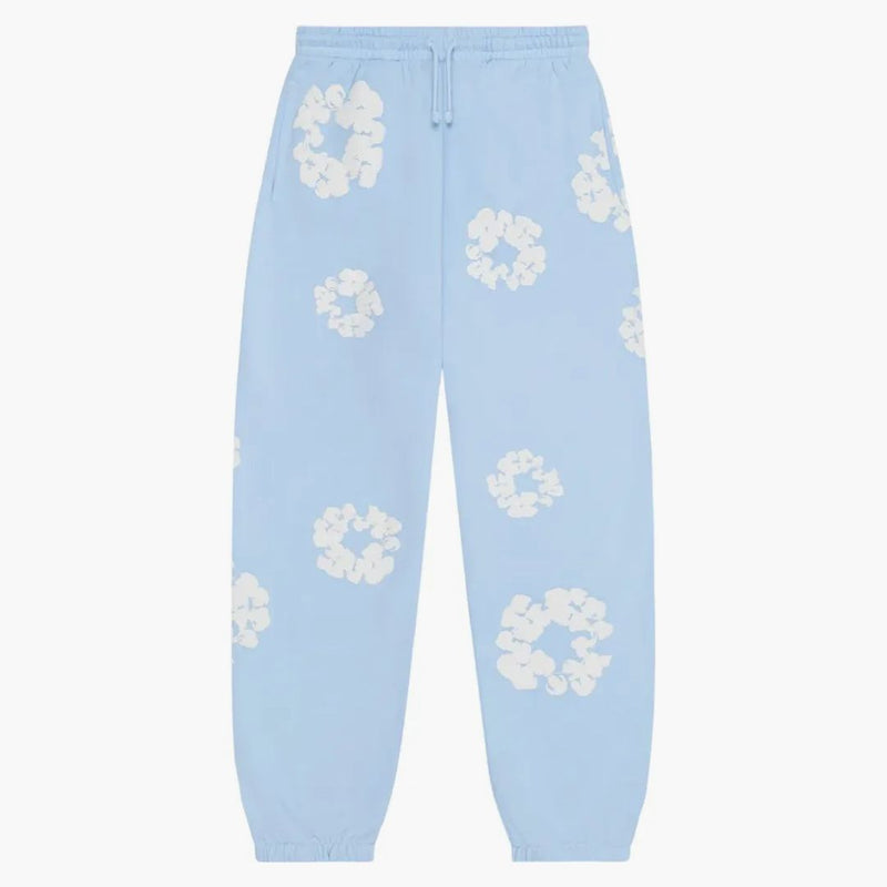 Denim rivar bomullskransen Sweatpants Powder Blue