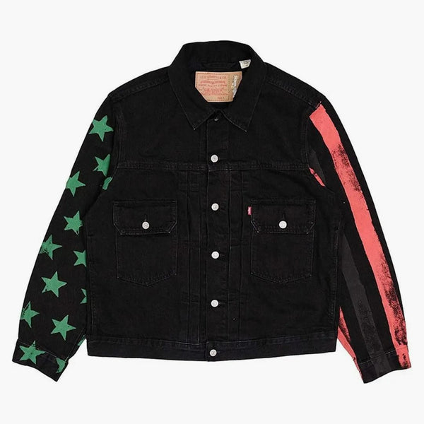 Denim tårar x cpfm 4 juli denim växtjacka svart