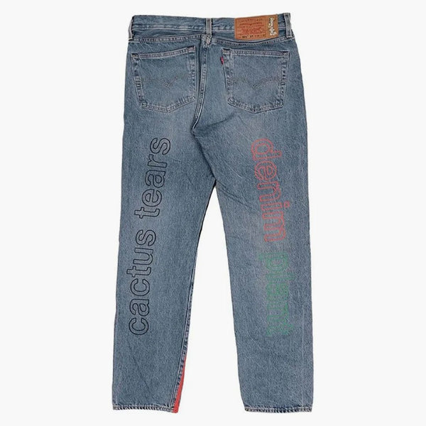 Denim tårar x cpfm 4 juli denim växt jeans blå