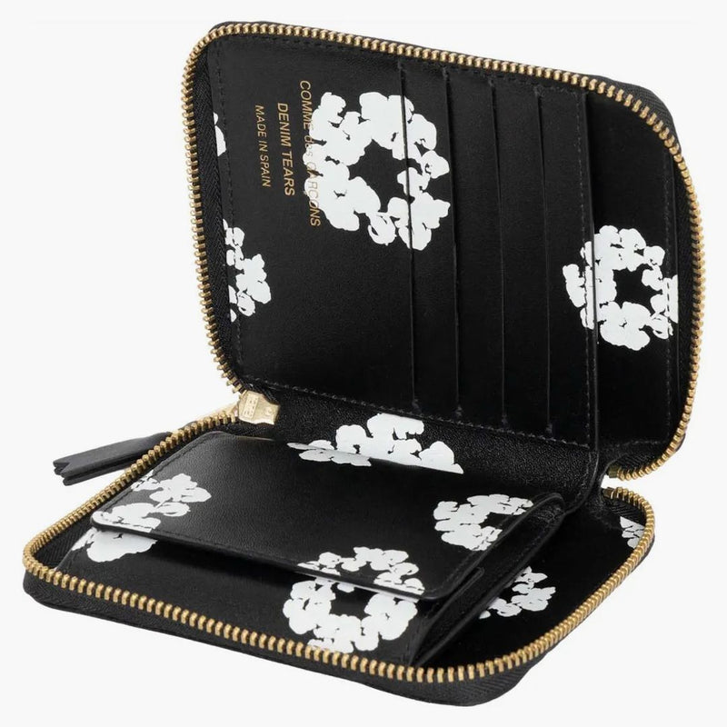 Denim tårar x come of the Garcon Cotton Wreat Full Zip Around Wallet Black