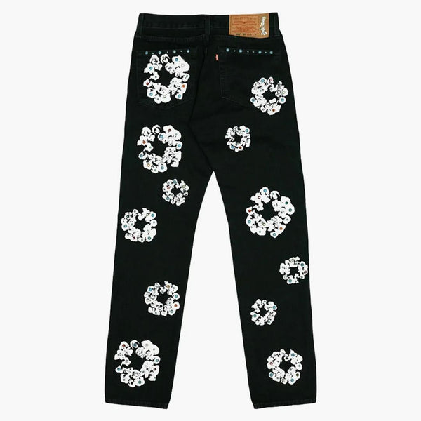 Denim Tears X Levis 501 bomullsstrass Wreat Jeans Black