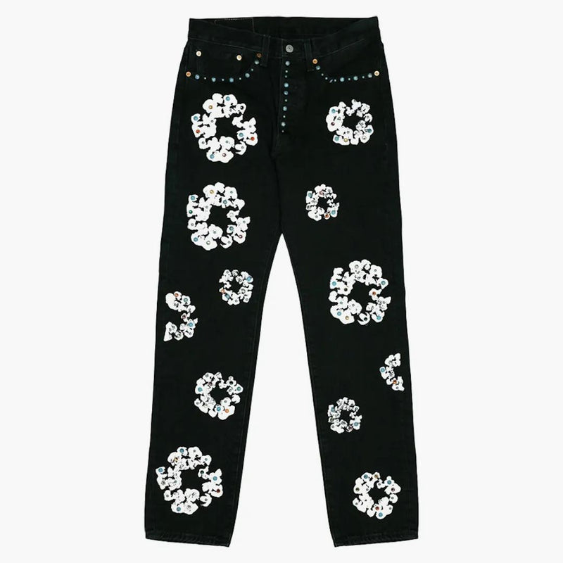 Denim Tears X Levis 501 bomullsstrass Wreat Jeans Black