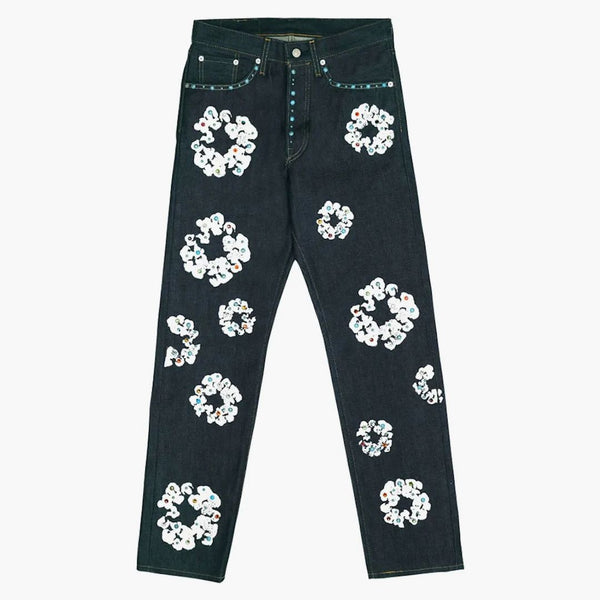 Denim Tears X Levis 501 bomullsstrass Wreat Jeans rå