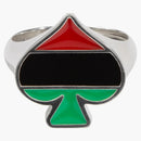 Lágrimas de mezclilla x Stussy RBG Spade Ring Silver