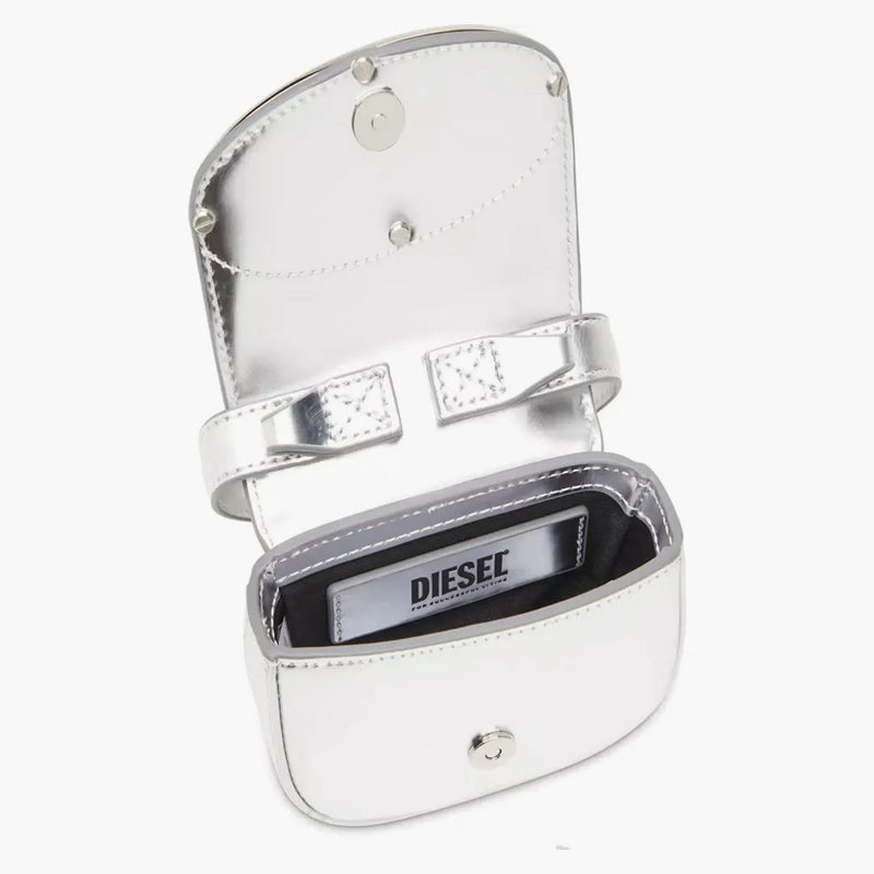 Diesel 1dr Xs Mini Bag With D Plaque Silver