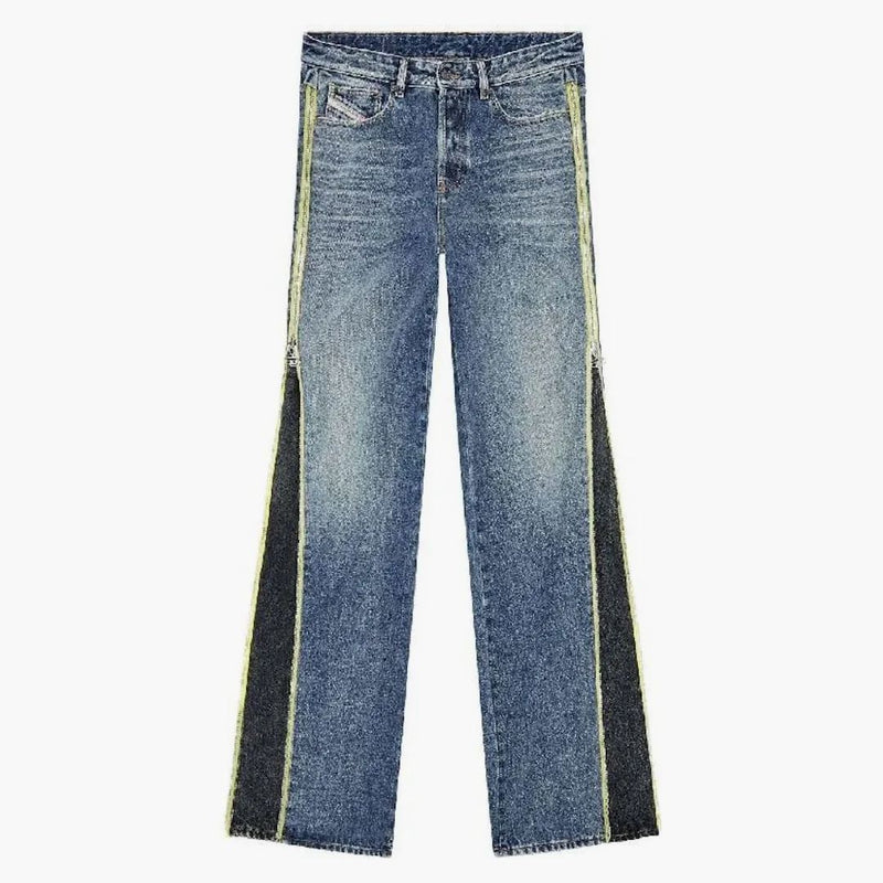 Diesel d-rise 007r9 rak jeans medium blå
