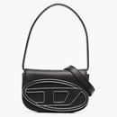 Diesel Nappa Leather 1DR ICONIC Shoulder Bag Black