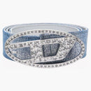 Diesel Oval D Logo B-1DR Strass Belt Electric/Blue