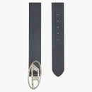 Diesel (w) B-1dr 50 Strass Leather Belt With Rhinestone Logo Buckle Black