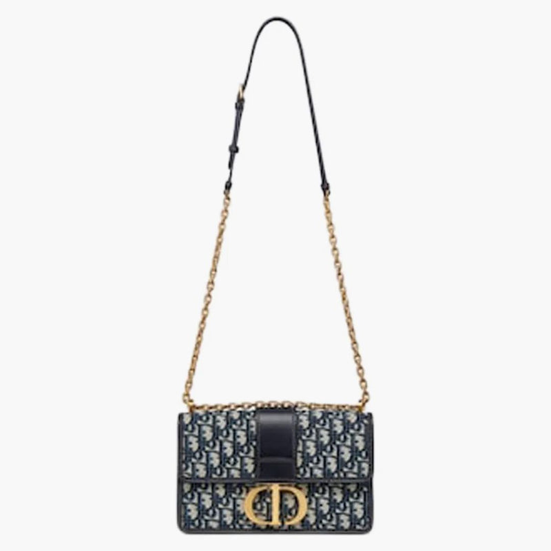 Dior 30 Montaigne Chain Bag di Dior Oblique Jacquard Blue