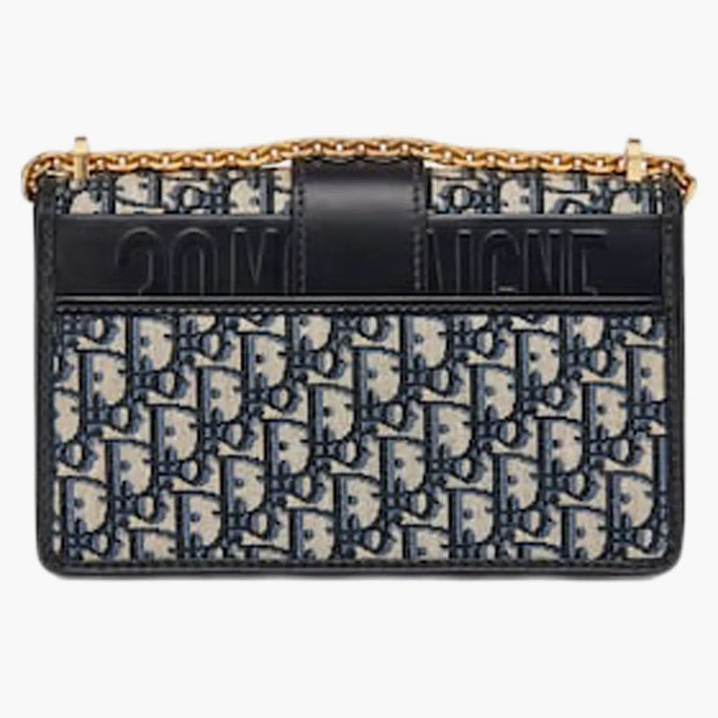 Dior 30 Montaigne Chain Bag di Dior Oblique Jacquard Blue