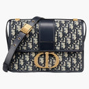 Dior 30 MontAigne Shoulder Bag Dior Oblique Jacquard Blue