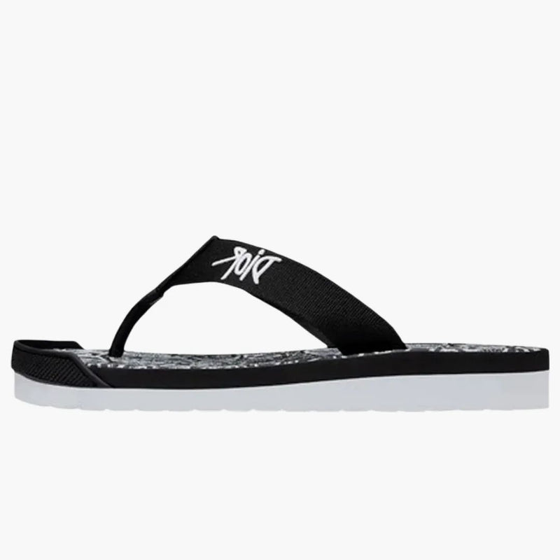 Dior a Shawn Emboidery Blip Flip Flops White Black