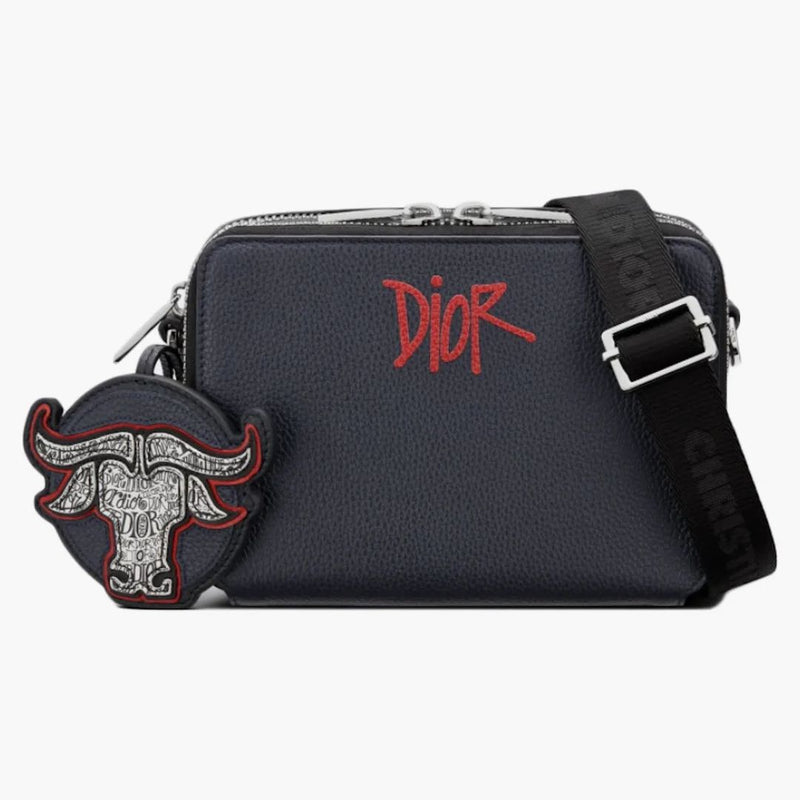 Dior and Shawn Pouch with Shoulder Strap Navy
