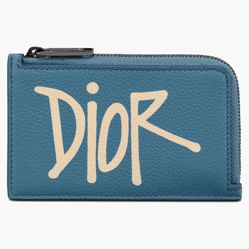 Porta della carta zippato di Dior e Shawn (slot a 3 carte) blu