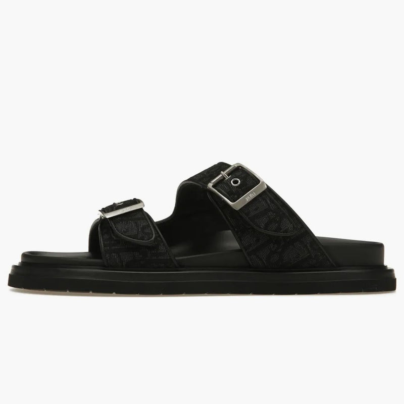 Dior Aqua Sandals Black Oblique Canvas