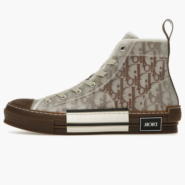 Dior B23 High Top Coffee White Dior ukośny