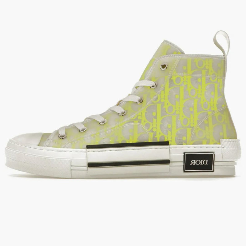 Dior B23 High Top White Yellow Oblique