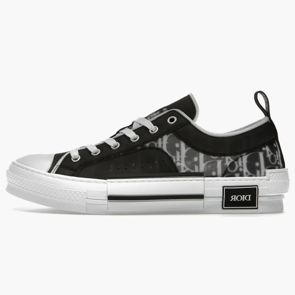 Dior B23 Low Czarna biała ukośna