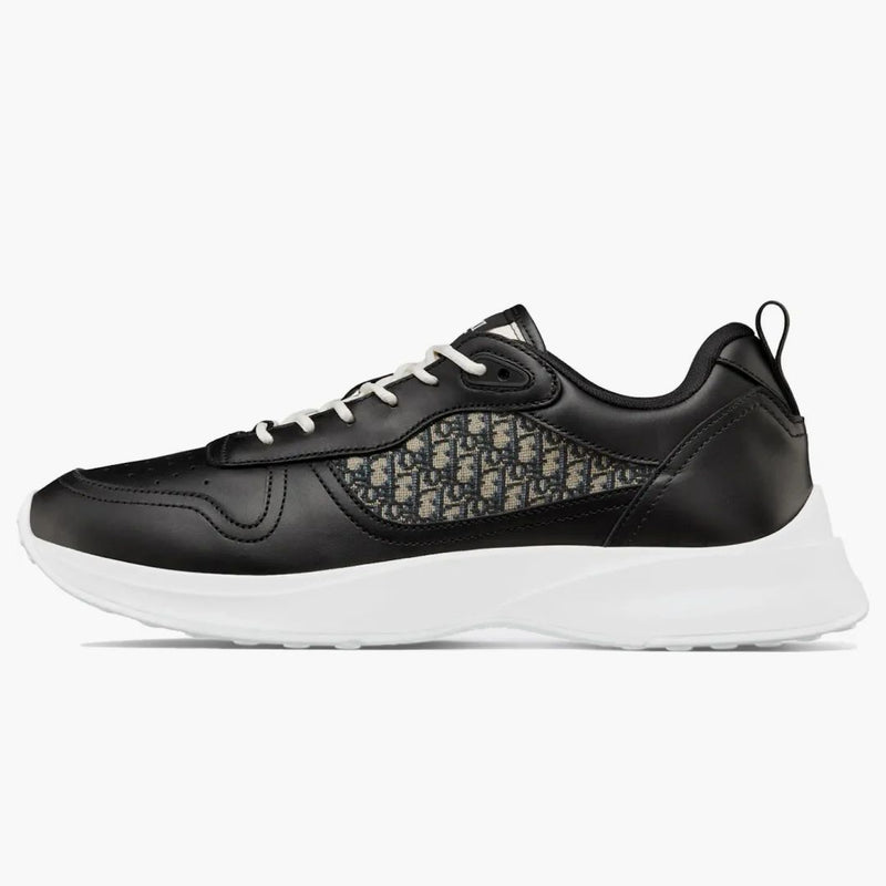 Dior B25 Runner Black Smooth Calfskin Oblique Jacquard