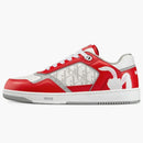 Dior B27 Low Erl Red and White Smooth Calfskin and White Dior Oblique Galaxy Leather with Rabbit Motif