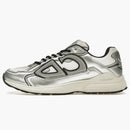 Dior B30 White Mesh Silver-Tone Metallic Calfskin