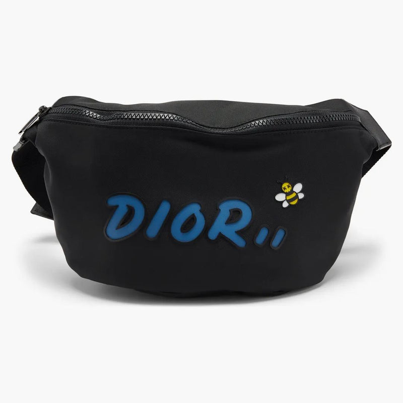 BASSO DI BAGGIO DI DIOR X KAWS BLUO BLU NYLON NERO