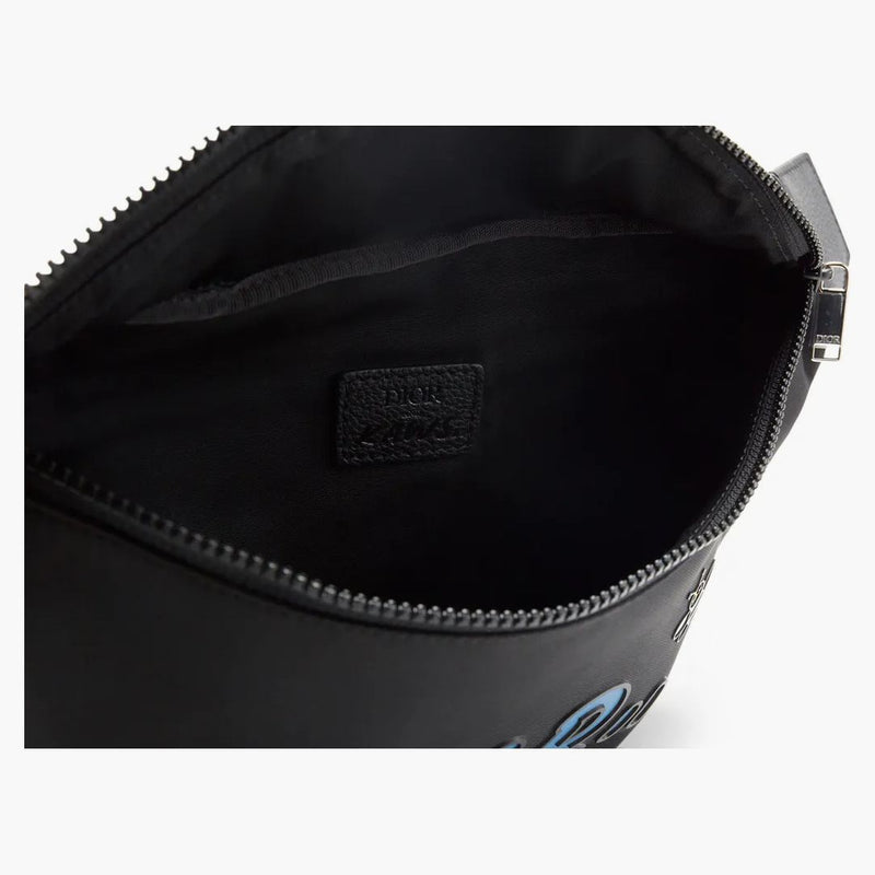 BASSO DI BAGGIO DI DIOR X KAWS BLUO BLU NYLON NERO