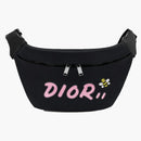Dior X Kaws Belt Bag Pink Logo Nylon Black