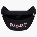 Dior X Kaws Belt Bag Pink Logo Nylon Black