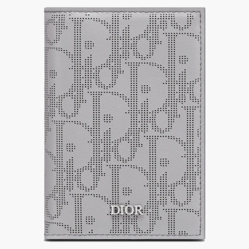 Dior Bi-Fold Card Holder Oblique Galaxy Gray