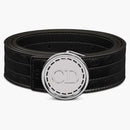 Dior Cd Plaque Smooth Grained Leather Belt Black